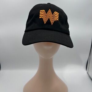 Whataburger Flying W Logo Baseball Hat Black Orange Adjustable Strapback Cap